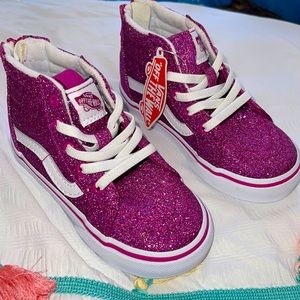 Brand new Toddler girls sparkly pink Vans
